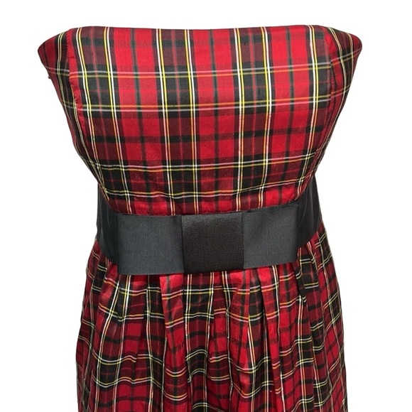 Molly B. Tartan Strapless Silk Dress - Picture 2 of 6